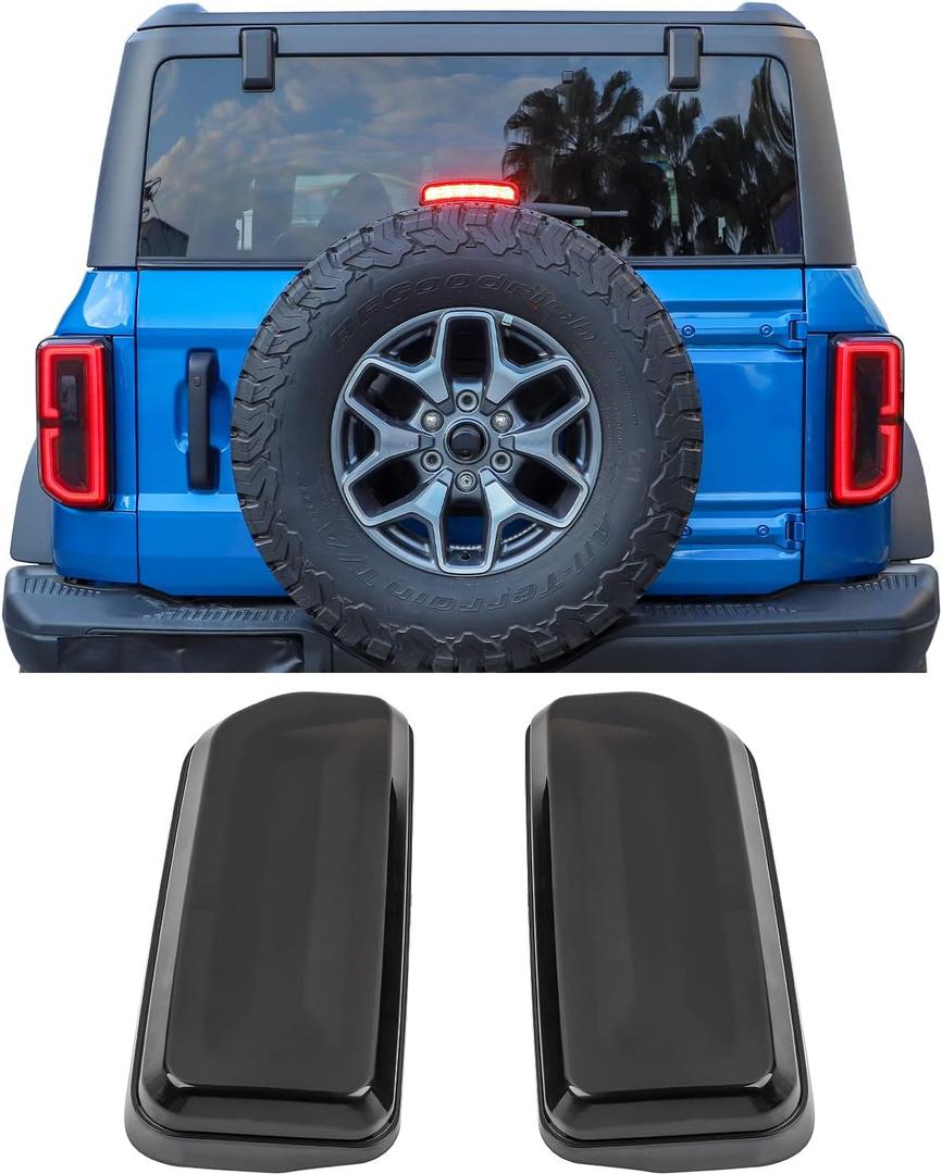 Savadicar Tail Light Covers, Rear Brake Lamp Guards Compatible with 2021 2022 2023 Bronco SUV(Not Fits Bronco Sport), Fashionable Acrylic Taillight Trim, Smoky Tint