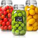 ComSaf 71oz Glass Canisters with Airtight Clamp Lids (Set of 3), 2.1L Large Fermentation & Pantry Jars for Bulk Food Storage, Ideal for Flour, Sugar, Sourdough Starter, and Pickling - 2.2 Quart