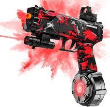 Gel Ball Blaster with Drum, Manual & Automatic Dual Mode, Linked Shooting Effect, Ages 14+, RedWave