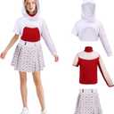 Women Nova Zombies Costume Hooded Coat Top Skirt Pant Halloween Cosplay Outfits Cheerleader for Adults (Medium, Red1)