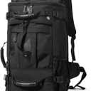 YOUMIAN Large Capacity For Travel Hiking Sports Carry On Backpack Durable Convertible Duffle Bag Laptop airplane (Black, 60L-Large DualMainOpening)