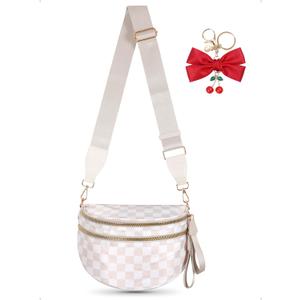 Bum Bag Crossbody Bag for Women | Spacious Bum Bags | Nylon Crossbody Fanny Packs | Purse Belt Purse for Travel Running, Fashion Holiday Gifts (Beige)