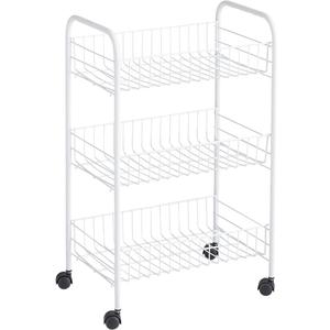 Rubbermaid 3-Tier Shelving Wheeled Organizer Wire Adjustable Metal Storage Cart for Office/Kitchen/Bedroom/Laundry Home Use White, Style: Storage Cart, 
Size	27.75 inches x 11.25 inches x 4.88 inches