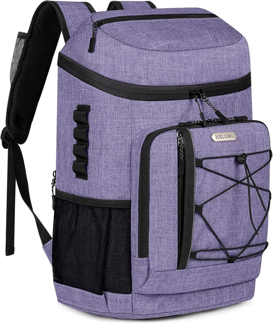 HXLGMD Backpack Coolers Insulated Leak Proof 30 Cans, Soft Sided Insulated Cooler Bags Ice Chest Backpack for Beach Travel Camping, with Reusable Ice Packs