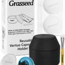 Grasseed Reusable VertuoLine Capsule Kit for Nespresso Pods with 100Pcs Aluminum Foil Seals Lids, Refillable Coffee Pods for VertuoLine to Refill Pods