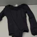 FeelinGirl Women's Long Sleeve Shapewear Bodysuit for Tummy Control Seamless Body Suits Thong V Neck Going Out Tops (Black) XS