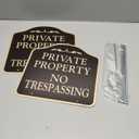 Large (2 Pack) No Trespassing Signs Private Property, Metal, Aluminum, Includes Metal Yard Stakes for Easy Installation, 12x12 Inches