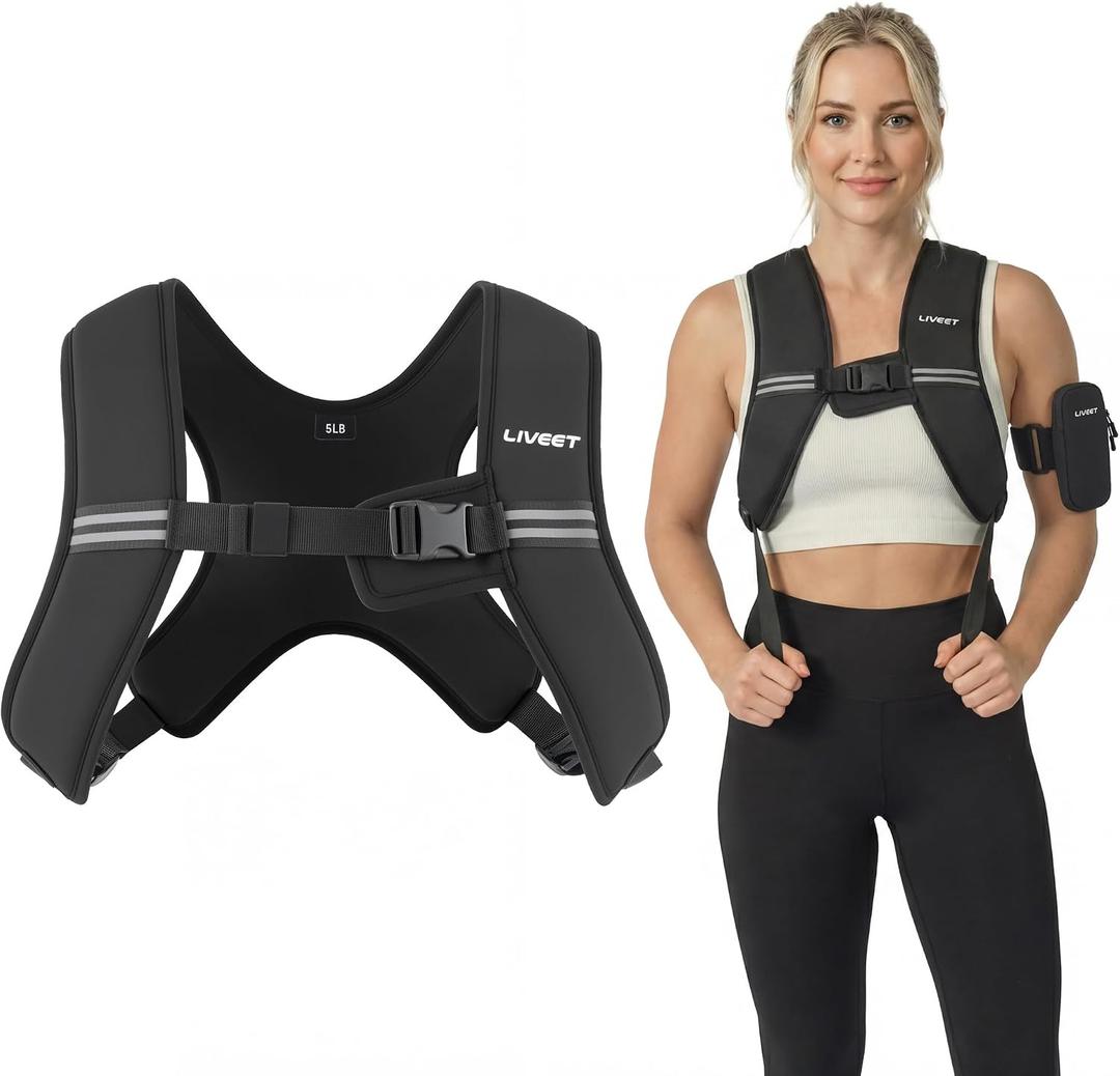 Weighted Vest for Women Men, Soft Iron, Reflective Strips, 5 LB