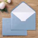 PONATIA 50 Pieces/lot A7 Envelopes, 5.25 X 7.48'' Sparkle Dusty Blue Envelopes Perfect For 5x7 Weddings Invitation Cards, Graduation Invite (Pearl White Liner + Sparkly Dusty Blue)