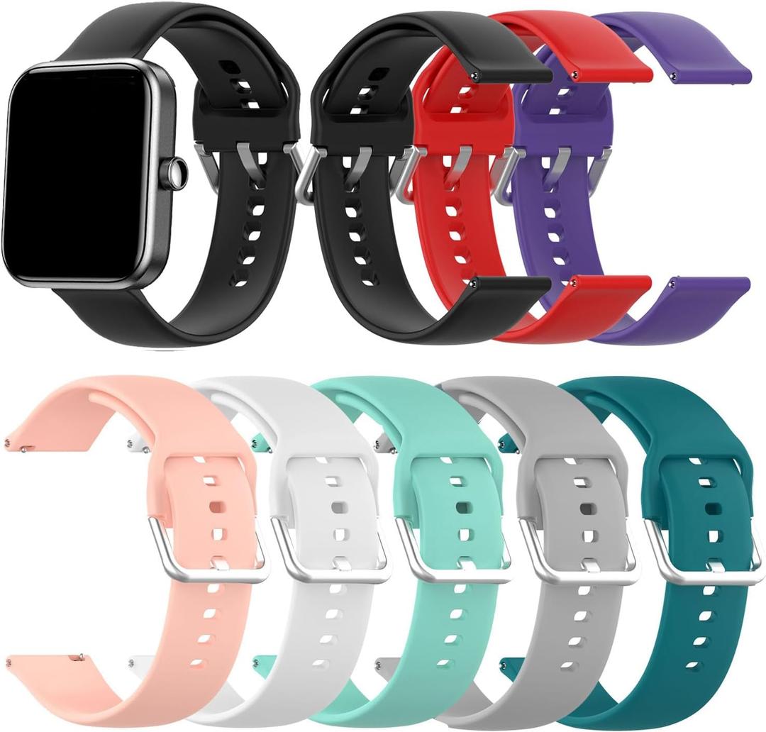 RuenTech Compatible with Tensky IDW28/IDW19/ID208 Plus Smart Watch Bands, 22mm Replacement Flexible Silicone Bands for ID208 Plus BT Smartwatch (NOT for ID208BT)