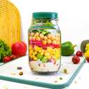 Salad To Go Food Container Durable Food Grade Salad Jar with Side Opening Anti-Sogging Food Containers for Lunch, Meal Prepping Non-BPA Dishwasher and Microwave Safe Tritan 30 oz