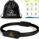 ProBody Pilates Fitness Circle  14 Inch Pilates Ring for Focusing on Toning Inner Thighs, Arms, and Core (Black)