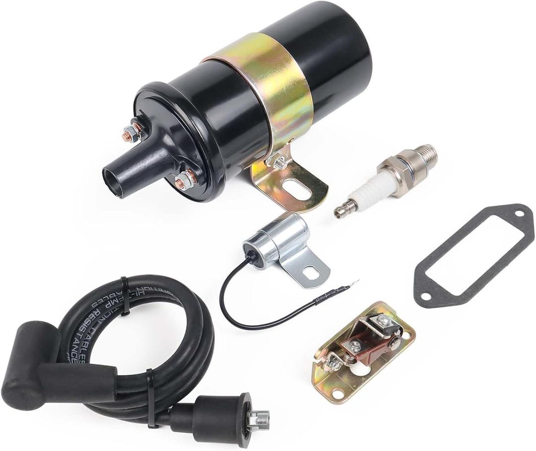 Ignition Coil, Points, Condenser, Spark Plug & Wire, Fit for Kohler K-Series Tractor Engine K90 K91 K141 K161 K181 K241 K301 K321 K341 K361 K482 K532 K582 Replace# 47 150 01-S, 230722-S