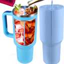 2-in-1 Inner Cup Tray for Stanley 40 OZ, Silicone Cup Divider for Stanley Accessory Dual-sided Drink, Reusable Liner Tray Two Drinks in One Cup (Blue)