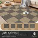 Area Rugs for Kitchen,Living Room,6 Pieces 12"x12" Super Absorbent and DIY Square Carpet,Non Slip Machine Washable Rug,Soft Indoor Floor Carpet for Bedroom,Office,Sink,Laundry,Taupe