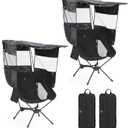 Nice C Camping Chair with Canopy, Compact Chair with Shade, Ultralight Umbrella Fishing Chairs, Portable Backpack Chairs, Lightweight, Travel, Picnic, Festival, Hiking, Sports (2 Pack Black)