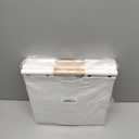 HOONEX Large Collapsible Storage Bins, Linen Fabric, Pack of 2, Storage Baskets with Wooden Carry Handles and Sturdy Heavy Cardboard, for Home, Office, Car, Nursery, White