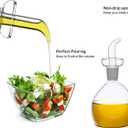 HAIZEEN 5 oz / 150 ml No Funnel Needed Olive Oil & Vinegar Dispenser Glass Cruet Decanter for Kitchen,Lab glassware seal handicraft Keeps Fresh Longer