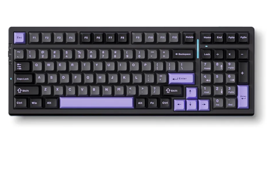 MCHOSE G98 PRO Wireless Mechanical Keyboard, Tri-Mode Connection Gaming Keyboard, Hot Swappable Custom Gasket Structure, Pre-lubed Linear Switches, Double Shot PBT Keycaps RGB LED Backlit Purple & Black