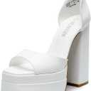 DREAM PAIRS High Heels Chunky Block Platform Heels for Women Ankle Strap Sexy Open Square Toe Heels Dressy Pumps Sandals, Size 6