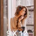 9x12 Wood Frame Brown, Rustic Natural Wooden 12x9in Poster Picture Frame, Distressed 9 x 12inch Woodgrain Gallery Photo Frame with HD Plexiglass, Horizontal Vertical Wall Mounting Display 1pcs