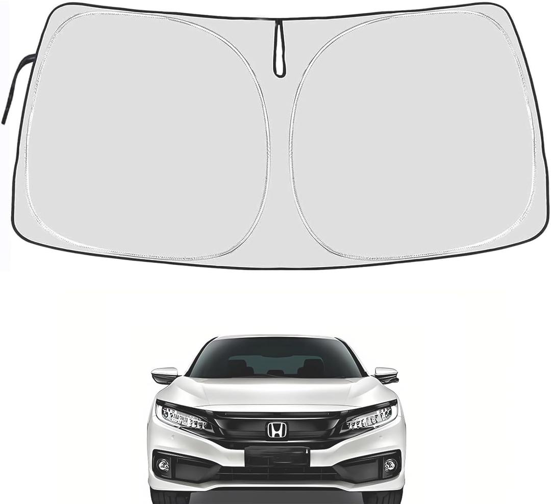 Windshield Sun Shade Compatible with Honda Civic 1500 2026-2016, 4-Layers Front Window Shade 240T Sunshade Sun Visor Protector Foldable Blocks UV Rays