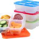 Bentgo Easyboxes 4-Compartment Snack Containers - 8-Piece Set with 4 Trays & 4 Custom-Fit Lids to Seal in Freshness - Reusable Food Storage & Meal Prep Bento BPA-Free Containers (Classic 4-Pack)