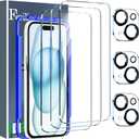 Ferilinso 3 Pack Screen Protector for iPhone 15 with 3 Pack Tempered Glass Camera Lens Protector Phone Case Friendly HD Accessories Protector de Pantalla for Apple iPhone 15 6.1 INCH