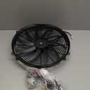 BLACKHORSE-RACING 16" 16 inch Electric Radiator Fan High 3000 + CFM Thermostat Wiring Switch Relay Kit Black