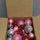 64 Pcs Christmas Ball Ornaments Pink Red and Silver Christmas Ornaments Glitter Valentine's Day Ball Ornament Assorted Size Xmas Ornament Valentines Decoration for Tree Home, 1.6/1.97/2.4 Inch