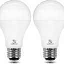 Super Bright 50/100/150W 3-Way A21 LED Light Bulb, 800/1600/2200 Lumens, 2700K Soft White, Non-dimmable, E26 Base, UL Listed, 2-Pack