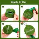 3 x Dog Poop Bag Holder, Cute Poop Bags Dispenser with Metal Clip, Doggie Waste Bag Dispenser for Leash, Green
