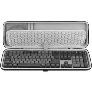 GEEKRIA Keyboard Carrying Case, Compatible with Logitech MX Mechanical Wireless / MK955 / Signature Slim K950 / G413 SE, Hard Shell Travel Bag (Dark Gray)