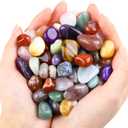 1.5lb Natural Gemstones Crystal Bulk Tumbled Polished Stones Irregular Amethyst Stones Rocks Chakra Colorful Crystal Vase Filler Decor Energy Reiki Beginner Birthday Gifts 0.47 to 0.63 in