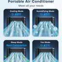 4-IN-1 Portable Air Conditioners, Evaporative Air Cooler w/ 4 Modes & 3 Speeds, 15H Timer for Smart Auto-off, 2-Gal Tank for 20H Cooling