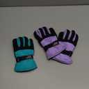 SATINIOR 2 Pairs Kids Waterproof Winter Snow Gloves Ski Gloves for Boy Girl Outdoor Warm Thickening Snowboar (6-10 Years, Light Purple, Cyan)