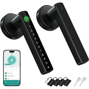 MSR X6 Fingerprint Door Lock,6-in-1 Smart Fingerprint Door Knob,Keypad Keyless Entry Door Lock with Handle,App Control,for Bedroom Home Office Apartment