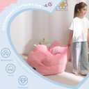 MAXYOYO Kids Bean Bag Chair, Stuffed Toddler Bean Bag Sofa with Filler Bean Bag Chair for Boys and Girls, Lazy Sofa with Pocket Floor Chair for Gaming, Reading, Pink