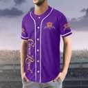 XXME Crown Fan Baseball Jersey Shirt, Crown Lovers Shirt Sports Uniform (Purple, L)