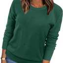 WIHOLL Women 2025 Fashion Pullover Sweater Crew Neck Long Sleeve Shirts Blouse Knit Casual Cozy Clouds Top, Size Large