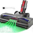 Vacuum Head Hardwood Floor Attachment Compatible with Dyson V7 V8 V10 V11 V15 Vacuum Cleaners with Green LED Headlights, Roller Brush Replacement Parts