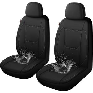 Waterproof Car Seat Covers, Car Seat Covers Full Set, Black Seat Covers for Cars, Airbag Compatible, Universal Fit Most Car, Sedan, Part Truck & SUVBlack