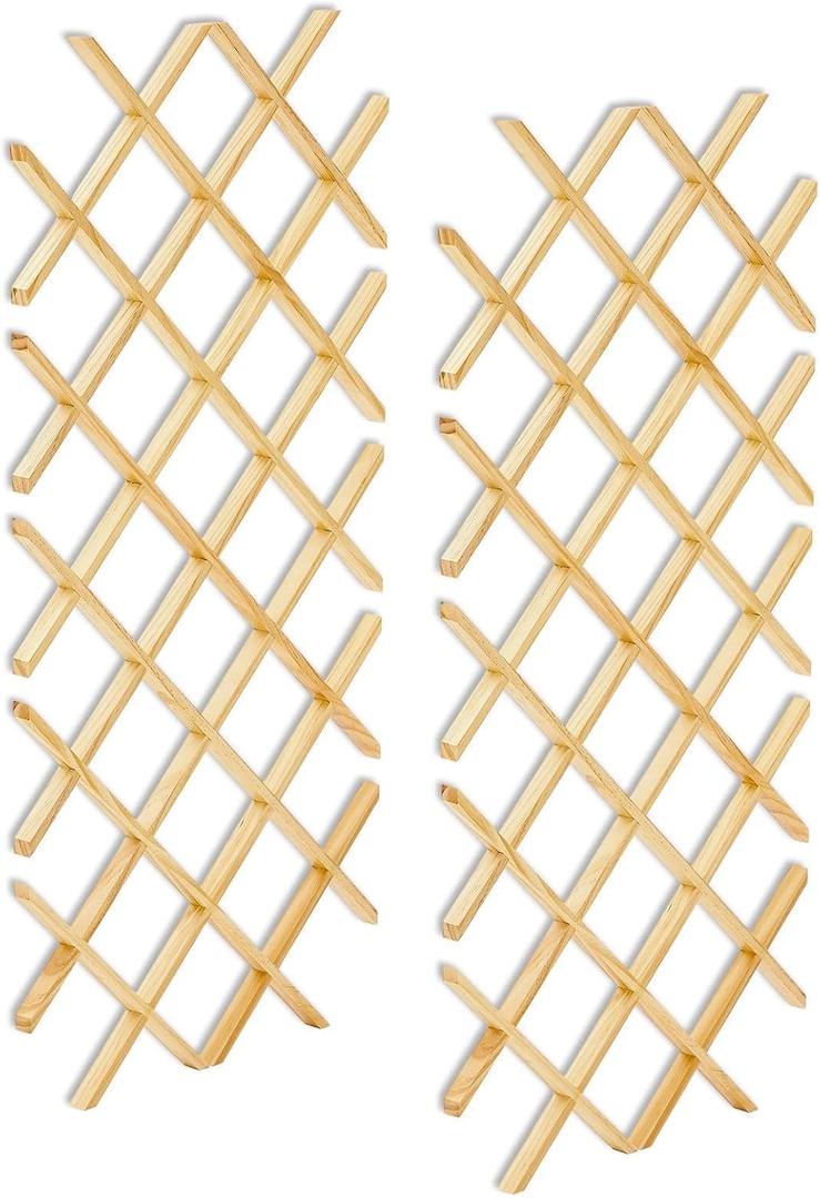 2 Pcs 14-Bottle Trimmable Wine Rack Lattice Panel Inserts 36" x 17", Hard Maple