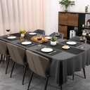 Table Runners 72 Inches Long, Dual-Sided Faux Leather Farmhouse Table Runner Waterproof Heatproof Non-Slip for Living Room Party Home Decor Holiday Decorations(Black, 12 x 72 Inch)