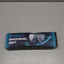 Greatever Snorkel Set Pano 3 Window Snorkel Mask Adult, Panoramic Wide View, Anti-Fog Scuba Diving Mask, Anti-Leak Snorkel Goggles Dry Top Snorkel, Professional Snorkeling Gear for Adults (Black Green)