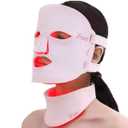 Red Light Therapy Mask for Face and Neck, 7 Colors with NIR Led Face Mask Light Therapy with Eye Protection and Remote, Rechargeable Ergonomic Design for True Anti-Aging Skincare at Home (Pink)