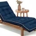 MAGIC ELEPHANT Chaise Lounge Cushion Outdoor, Memory Foam Replacement Patio Pool Lounge Chair Cushion with Ties for Outdoor Furniture, 74 x 22 x 4 Inch (Oxford Blue)