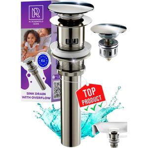 Brushed Nickel Pop Up Drain with Overflow - 1.6"- 1.9" Pop Up Drain for Bathroom Sink - Universal Bathroom Sink Drain Kit - All Metal Pop Up Sink Drain Stopper Rustproof Brass and 304 Stainless Steel Brushed Nickel Pop Up Drain with Overflow - 1.6"- 1.9" Pop Up Drain for Bathroom Sink - Universal Bathroom Sink Drain Kit - All Metal Pop Up Sink Drain Stopper Rustproof Brass and 304 Stainless Steel