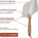 Old Stone Pizza Kitchen Aluminum Pizza Peel with Collapsible Wooden Handle, 14x16-Inch