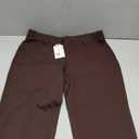 Tapata Women's 28'' Stretchy Straight Dress Pants with Pockets Tall, Petite, Regular for Office Work Business (Brown) L